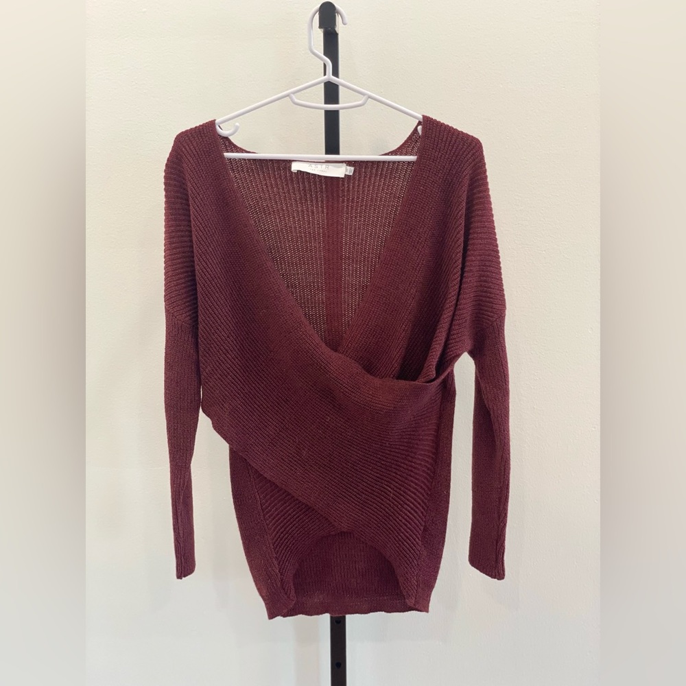 Cropped Wrap Sweater